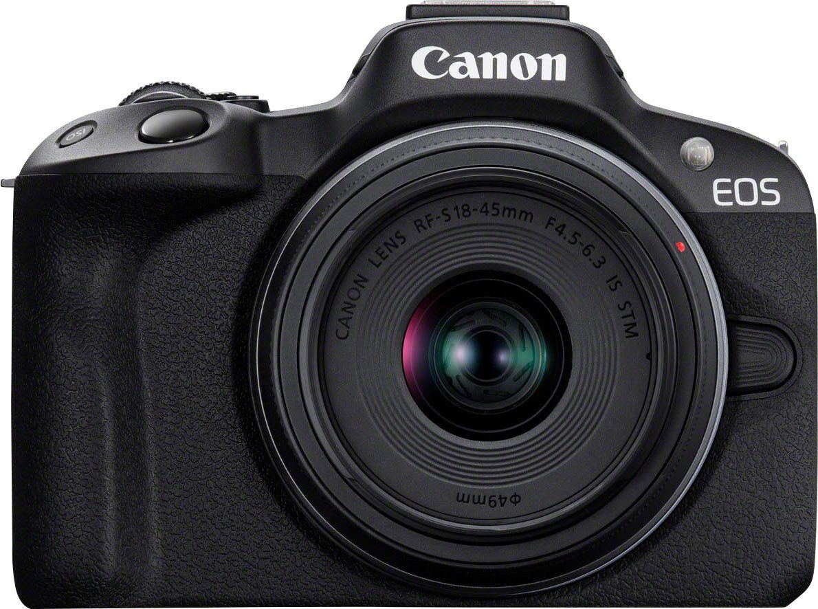 Canon EOS RF-S WLAN, MP, IS (RF-S IS + RF-S IS) R50 24,2 Systemkamera STM Objektiv F4.5-6.3 18-45mm 18-45 Bluetooth, inkl. 18-45mm Kit F4.5-6.3 STM