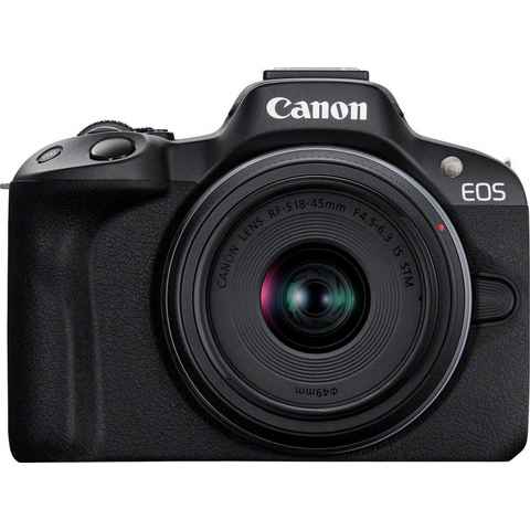 Canon EOS R50 + RF-S 18-45mm F4.5-6.3 IS STM Kit Systemkamera (RF-S 18-45mm F4.5-6.3 IS STM, 24,2 MP, Bluetooth, WLAN, inkl. RF-S Objektiv 18-45 IS)