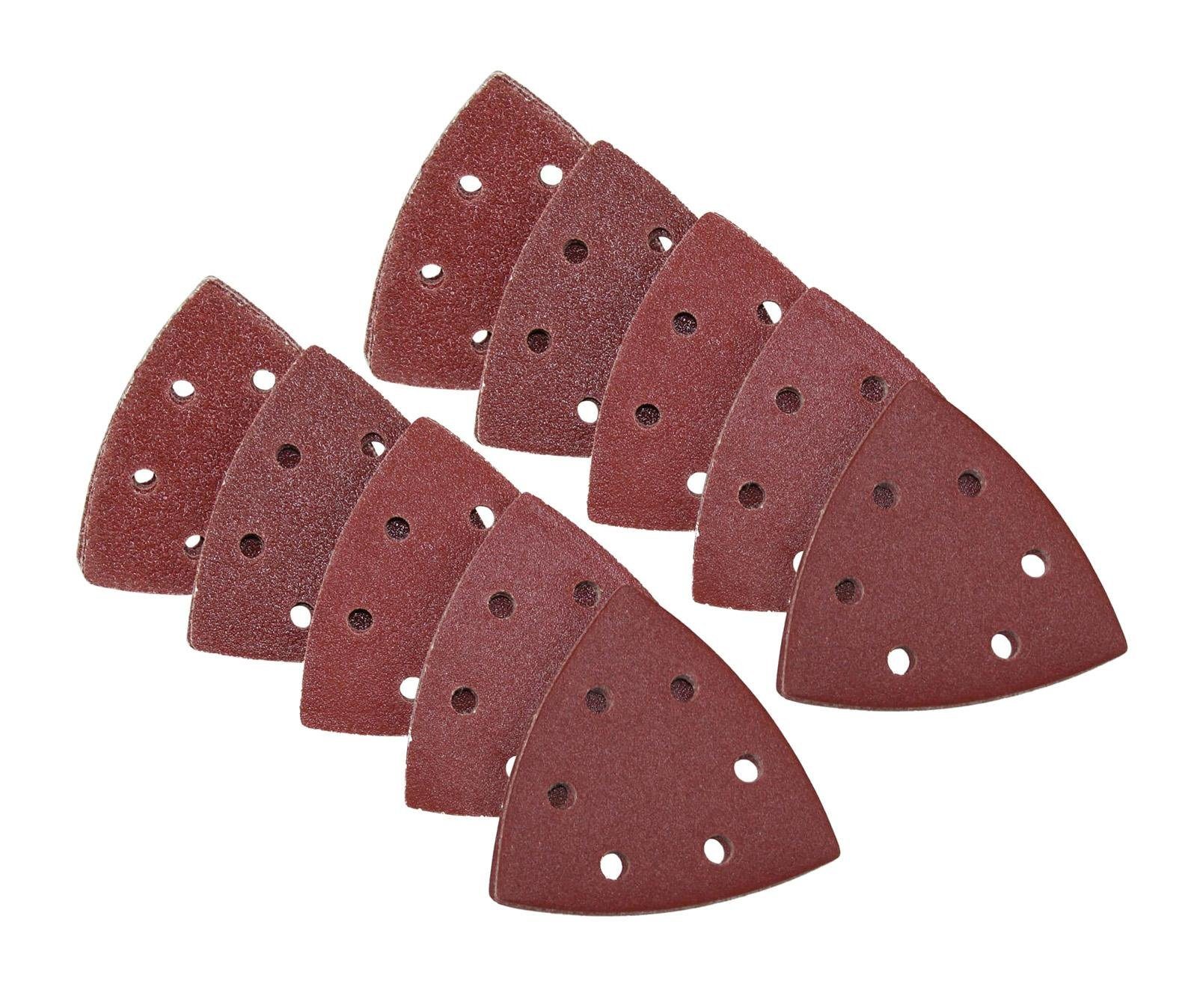 Veto Schleifdreieck Schleifdreiecke 100 Blatt Deltaschleifer Schleifpapier Sortiment 93mm, (100 St), für Deltaschleifer, 6 Löcher, Schleifblatt-Set