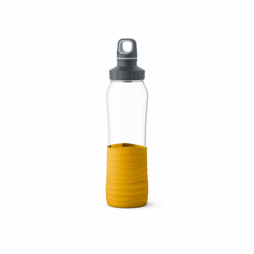 Emsa Trinkflasche Drink2Go GLASS Senf 0.7 L gelb