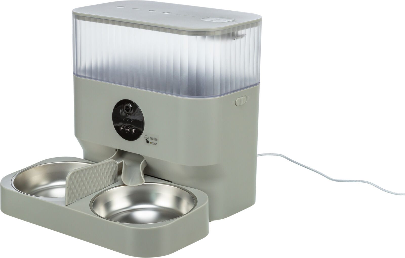 TRIXIE Hunde-Futterautomat Doppelnapf für Futterautomat TX-C Smart 5.0L - grau - 0,5 l/32 × 5 × 1