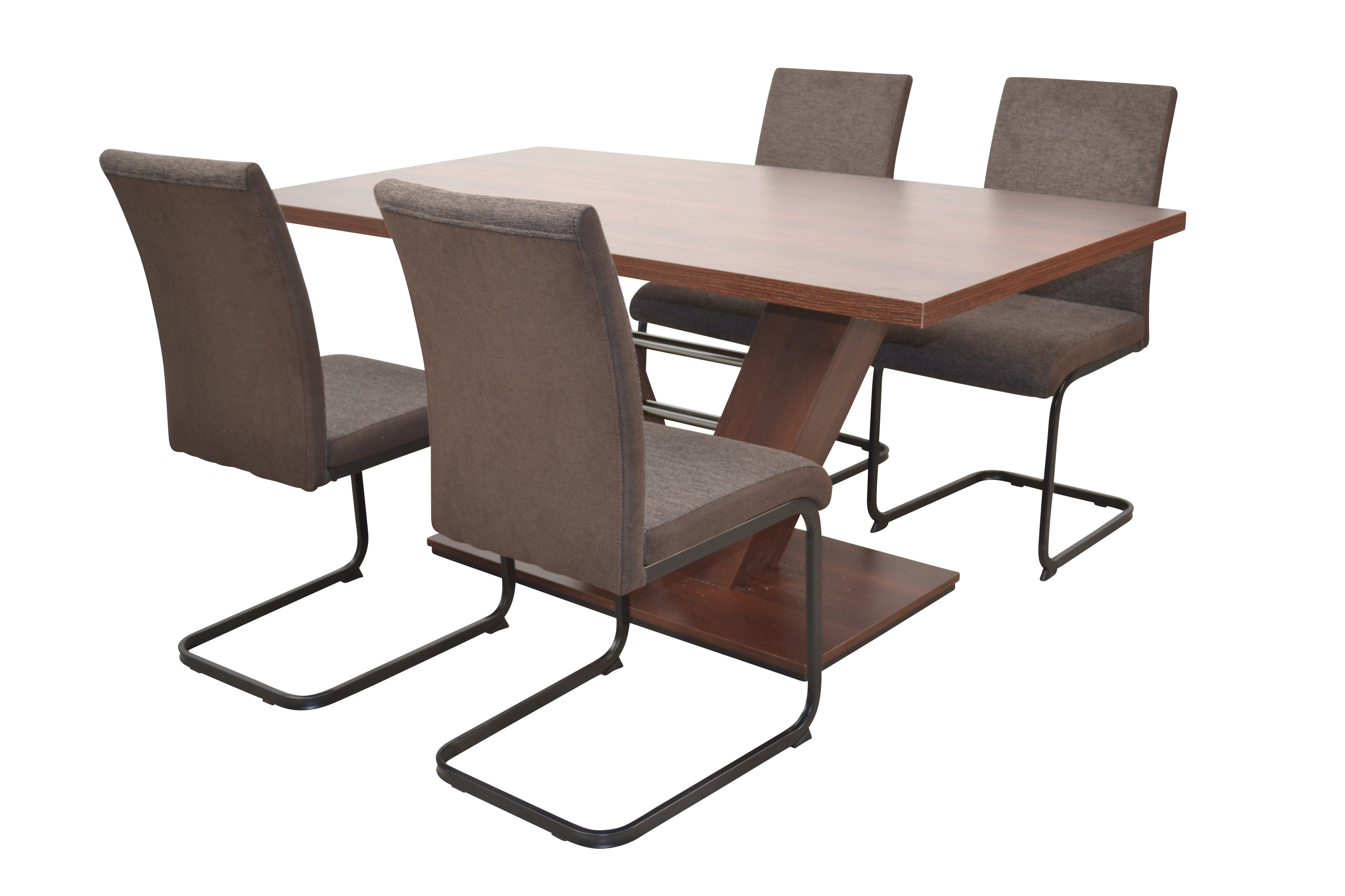 Esstisch), 5tlg. Stühlen (4 Tisch mit Lissabon, 4 Stühle, moebel-direkt-online (Spar-Set, Essgruppe 1