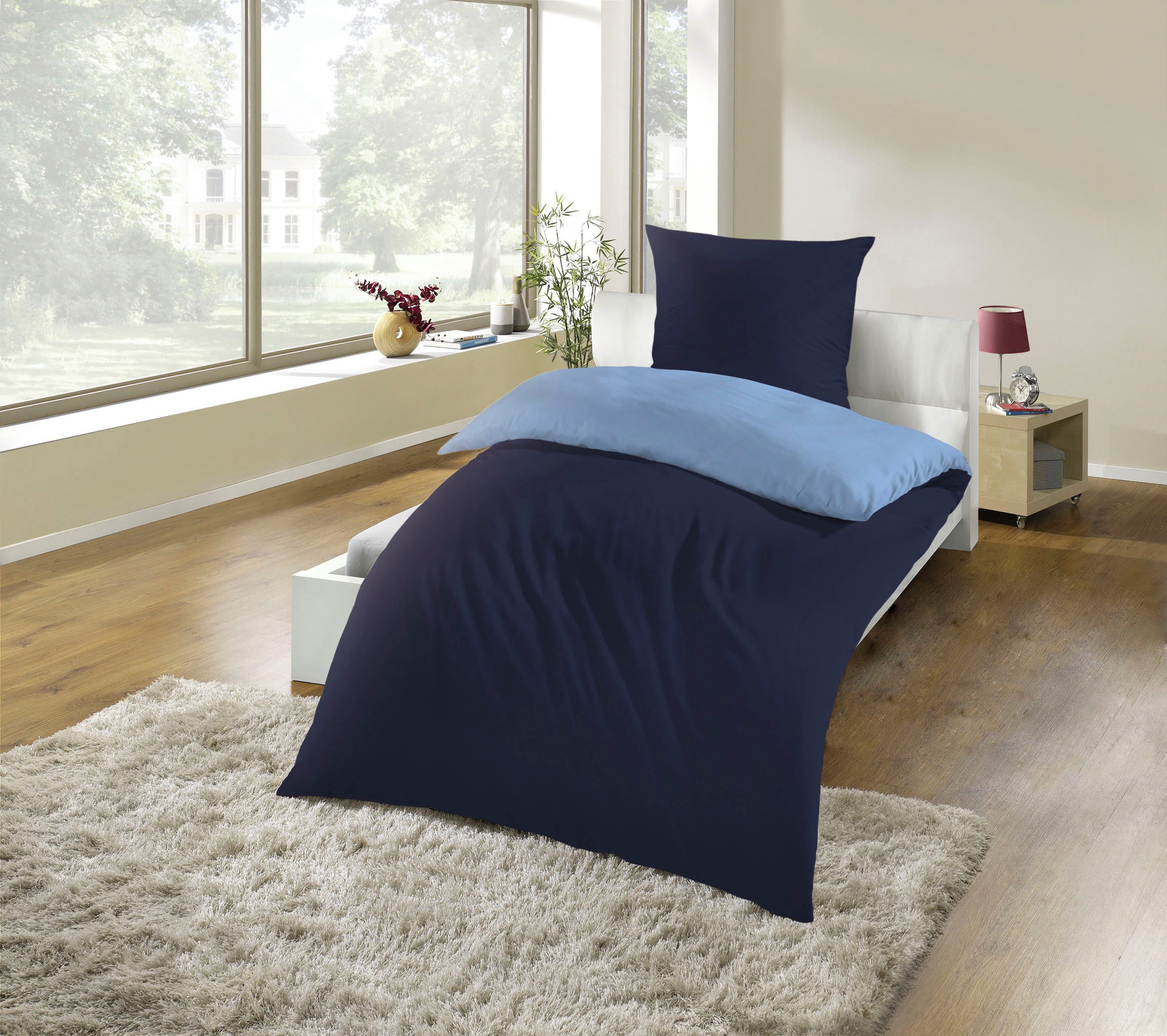 KiNZLER Wendebettwäsche Mikrofaser Flanell Bettwäsche "Cashmere Touch", Microfaser-Flanell, Polyester, 2 teilig, Besonders weich
