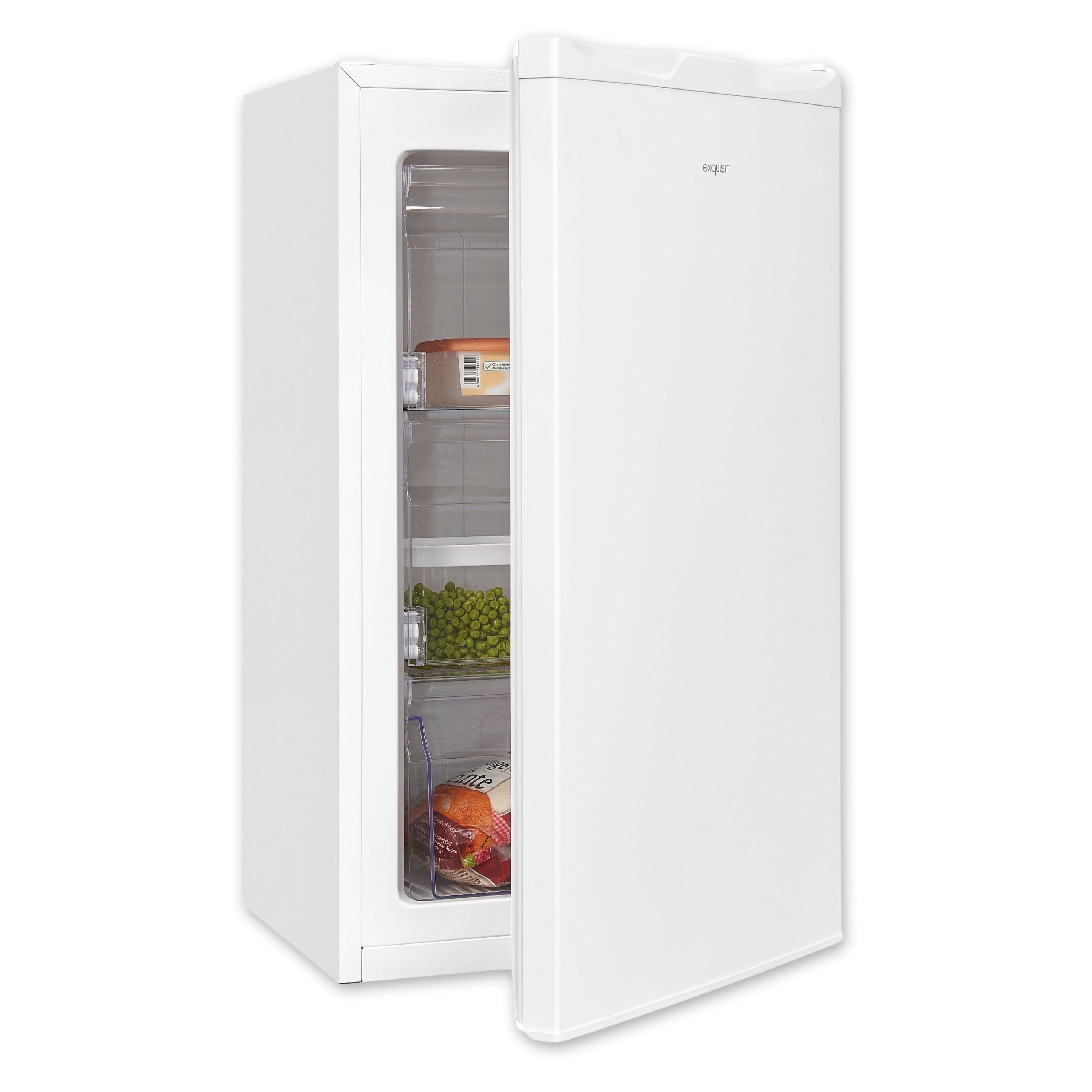 exquisit Gefrierschrank GS111-330E weiss, 82.5 cm hoch, 45.3 cm breit, 4*-Gefrieren, stufenlose Temperaturregelung, 63 Liter Nutzinhalt