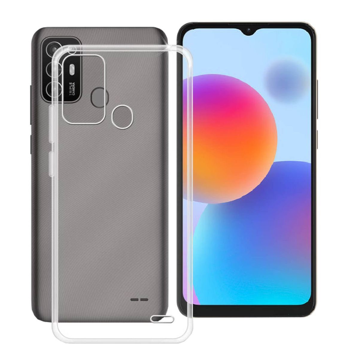 Wigento Handyhülle AUSWAHL Für ZTE Blade A52 Silikon Case TPU Transparent und oder 0,26 H9 Glas Handy Tasche Hülle Schutz Cover