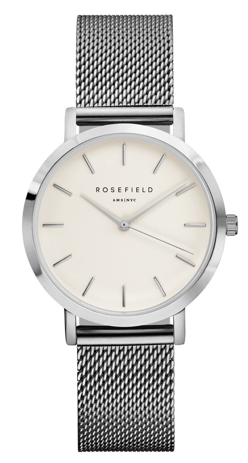 ROSEFIELD Quarzuhr Quarz Tribeca mit Meshband Silberfarben