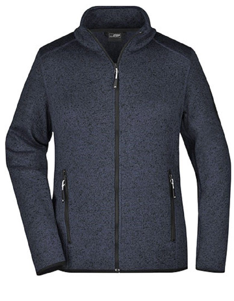 James & Nicholson Fleecejacke Damen Slim Strickfleece Jacke / Fleecejacke ohne Kapuze Innen angeraut