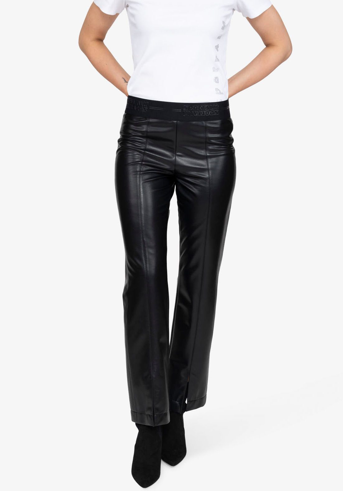 Sportalm Kitzbühel Lederimitathose mit gerader Beinform günstig online kaufen