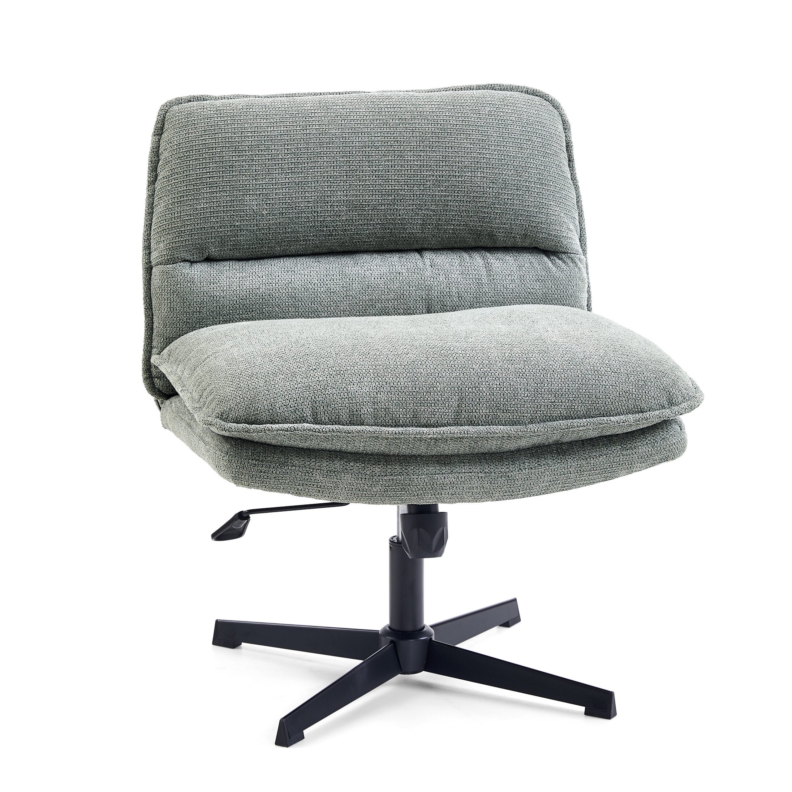 hjh LIVING Loungesessel Criss-Cross 20 Polstersessel Stoff ohne Armlehnen, Bürostuhl, Schneidersitz Stuhl drehbar für Wohnzimmer Home-Office