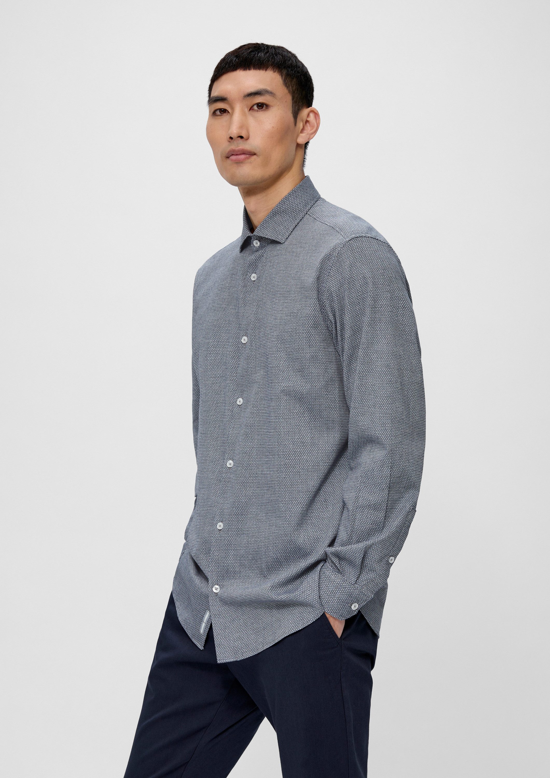 s.Oliver T-Shirt Hemd Regular: Hemd aus Baumwollmix