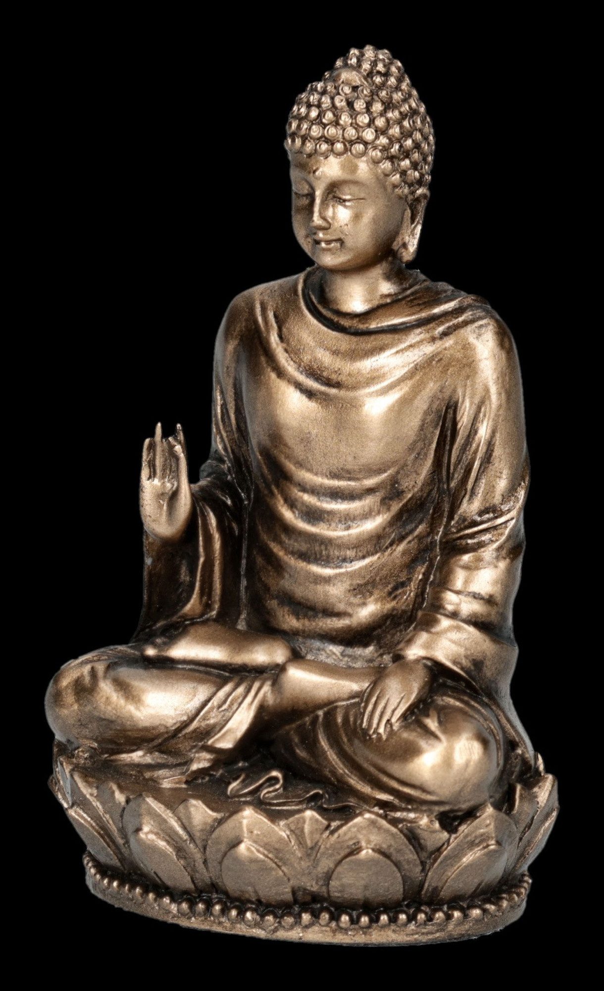 Figuren Shop GmbH Dekofigur Buddha Figur – Sakyamuni Statue Lotus Sitz Miniatur 7.5 cm Dekofigur