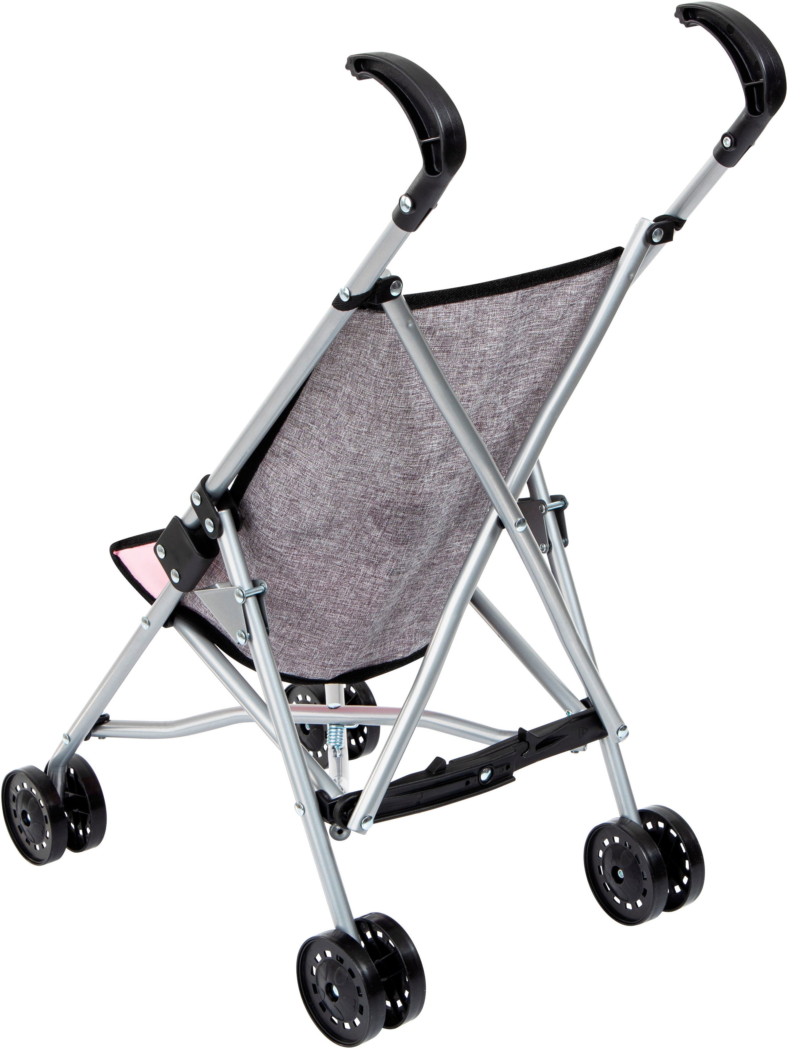 Bayer Puppenbuggy grau/rosa mit Schmetterling günstig online kaufen