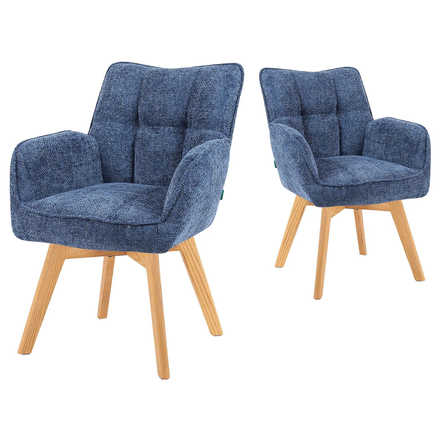 DUBI Möbel Polsterstuhl Mika-Theo 2er-Set, Federkern, Eiche geölt, 360° dre günstig online kaufen