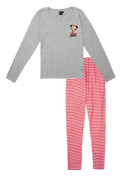 United Labels® Schlafanzug Disney Minnie Mouse XMAS Schlafanzug Damen Langarm Christmas
