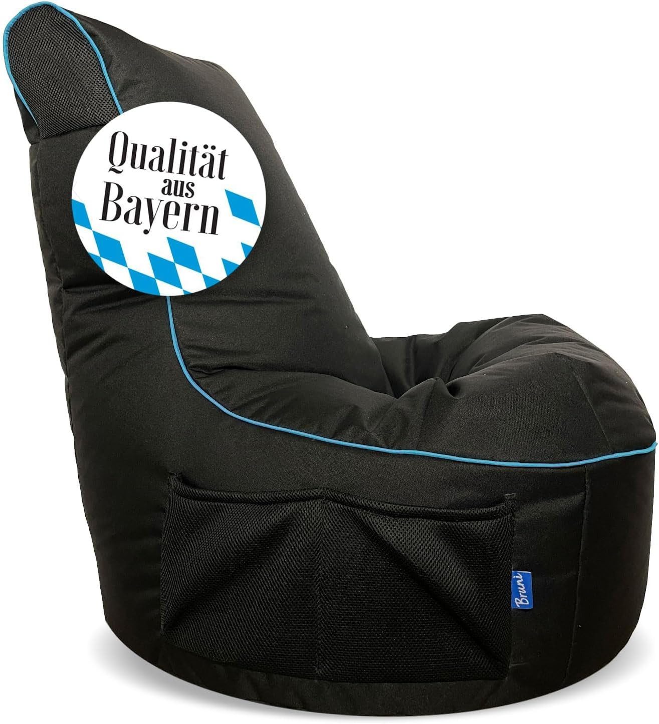 Bruni Sitzsack zum Zocken Cockpit - Bean Bag mit Rückenlehne, Gaming-Sitzsack, indoor & outdoor, robust & gemütlich, aus Deutschland