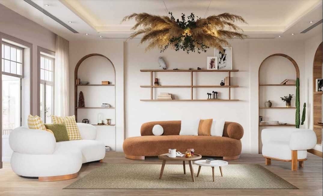 JVmoebel Wohnzimmer-Set Polster Sofagarnitur Modernes 3+3+1 Set Luxus Möbel Couch, (3-St), Made in Europa