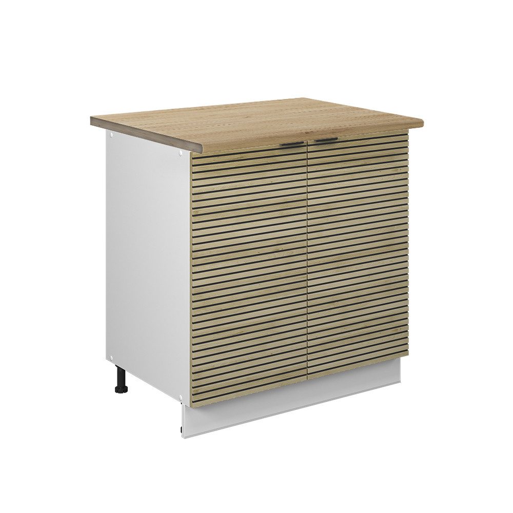 Vicco Spülenunterschrank Fame-Line Eiche Paneel 80 cm mit Regal AP Eiche günstig online kaufen
