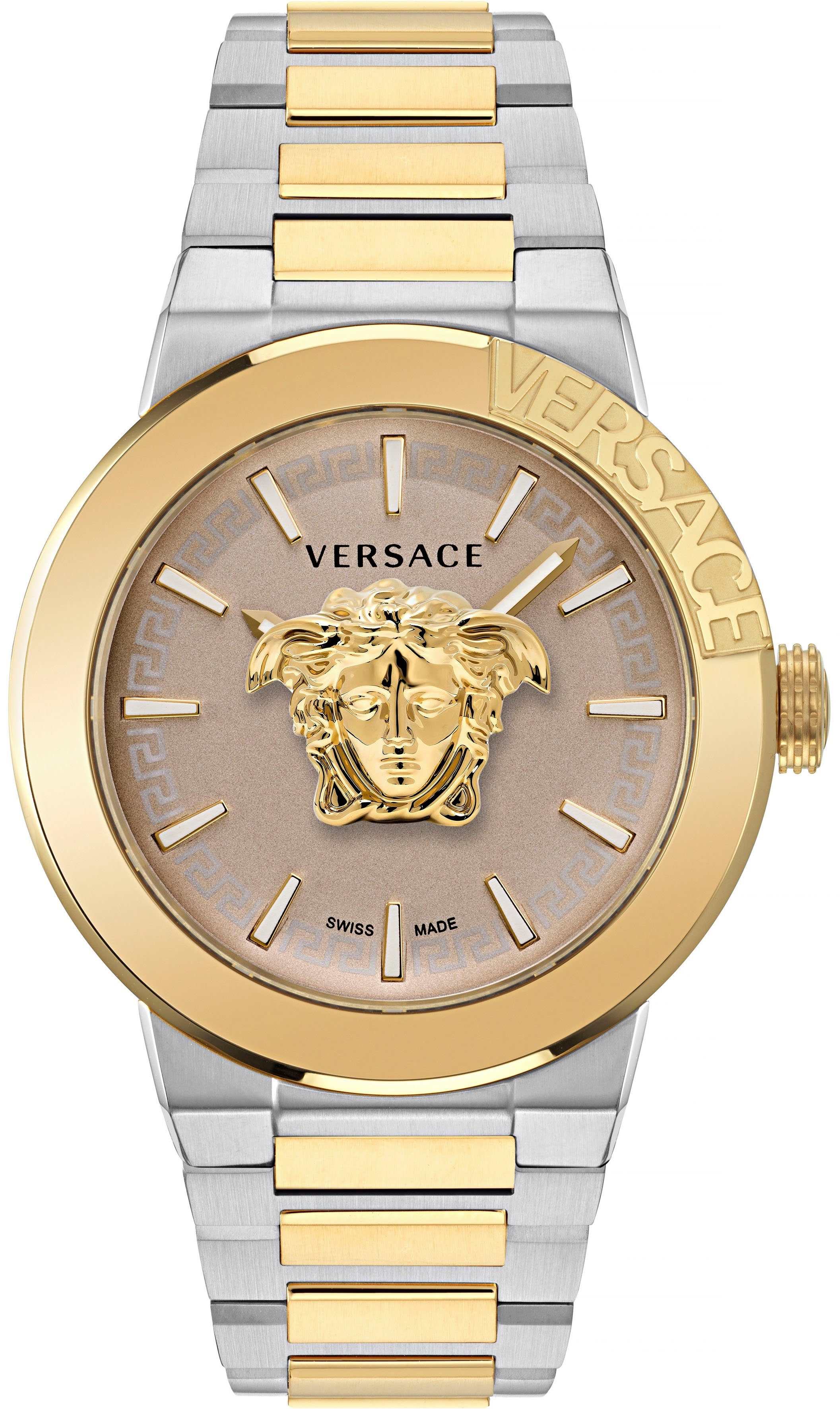 Versace Quarzuhr MEDUSA INFINITE GENT, VE7E00423, Armbanduhr, Herrenuhr, Swiss Made, bicolor, Leuchtzeiger, analog