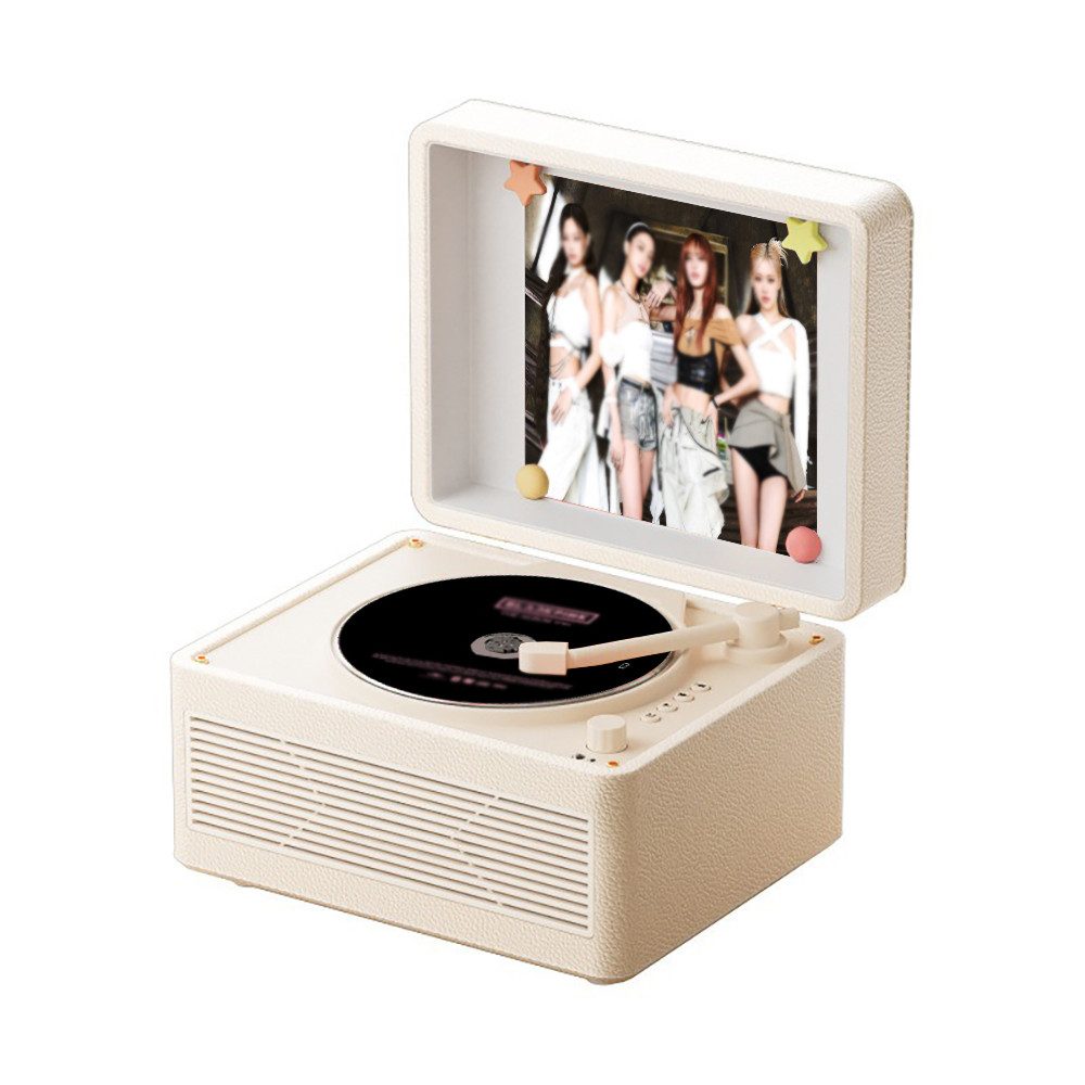 Tekoo Tragbarer CD-Player mit Bluetooth, Vintage Leder-Optik, Stereoanlage CD-Player (Bluetooth, Bluetooth 5.3, TF-Kartenslot, USB-Wiedergabe, Stereo-Lautsprecher)