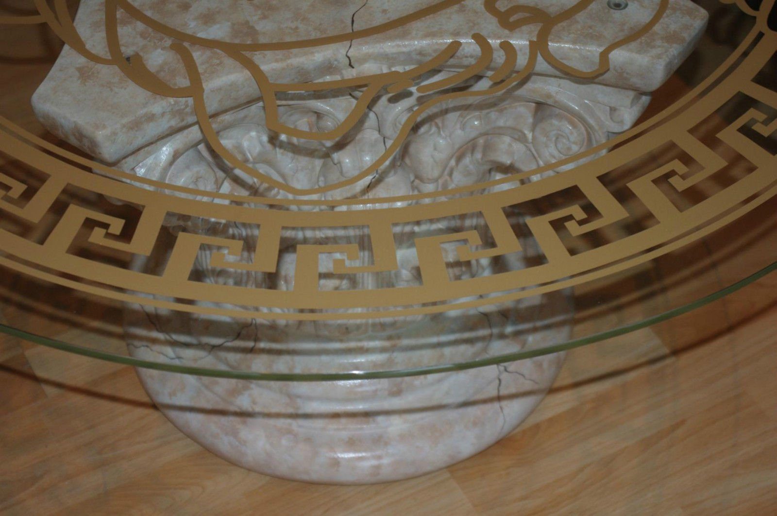 Couchtisch Marmortisch Glastisch Wohnzimmertisch Steinmöbel Runder Couchtisch Antikes Wohndesign