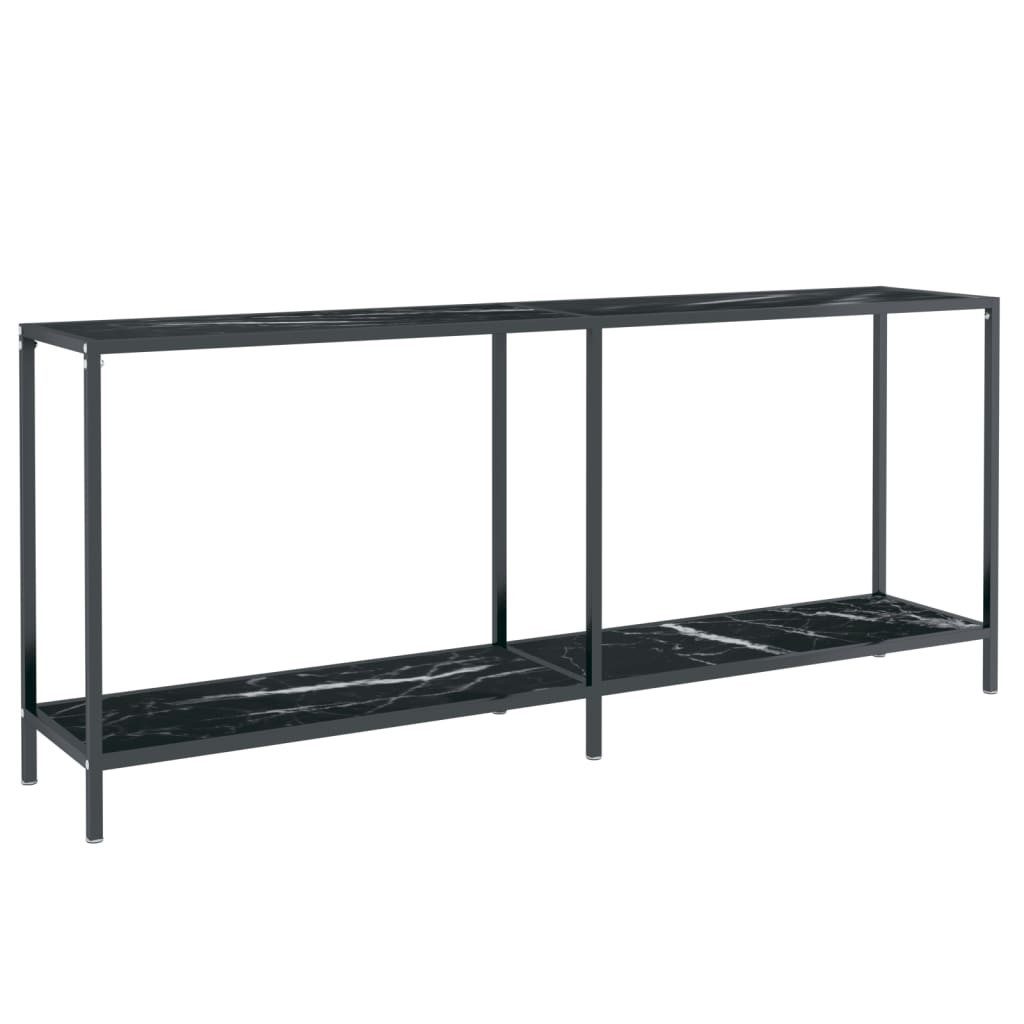 vidaXL Konsolentisch, Beistelltisch Schwarz 180x35x75,5 cm Hartglas