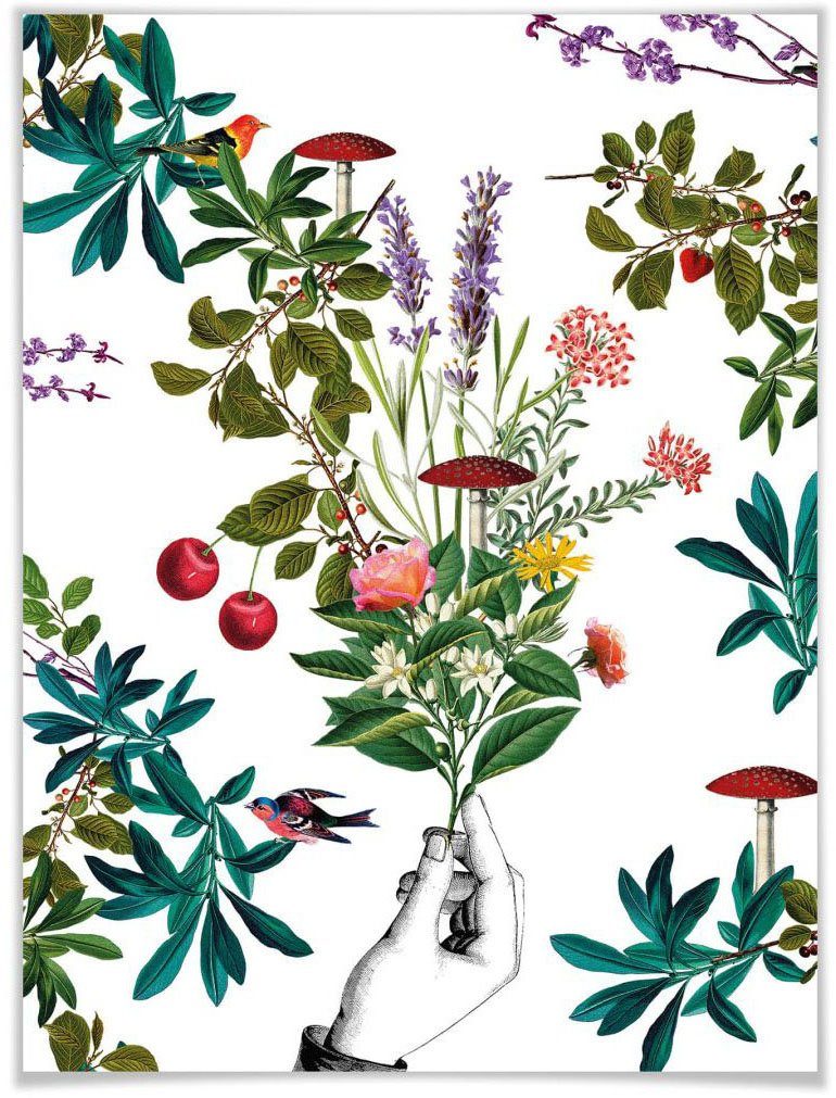 Offizieller Shop Wall-Art Poster Botanical Schriftzug (1 St) Weiß