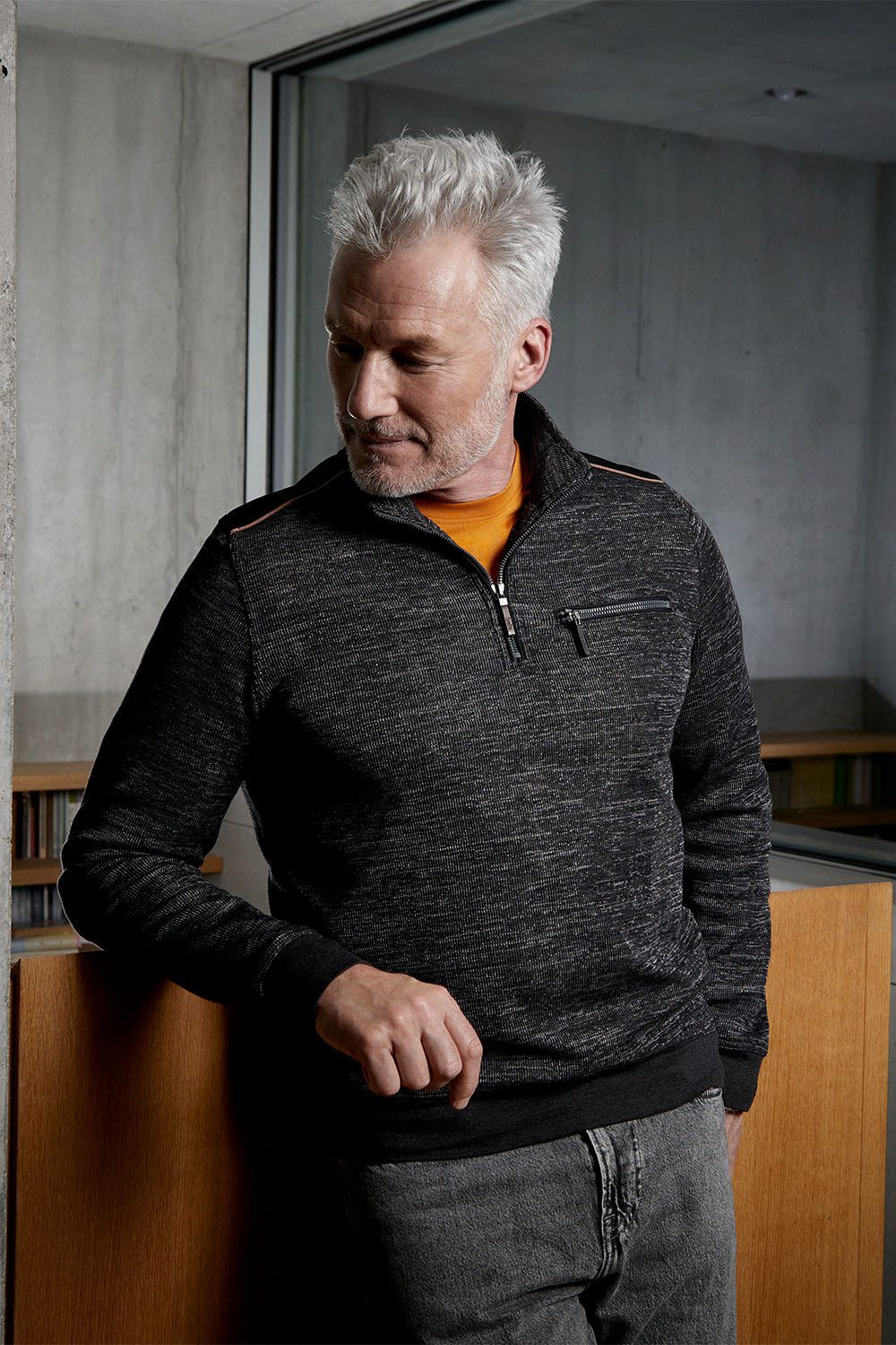 Hajo Sweatshirt Sweatshirt in Effektgarn allover günstig online kaufen