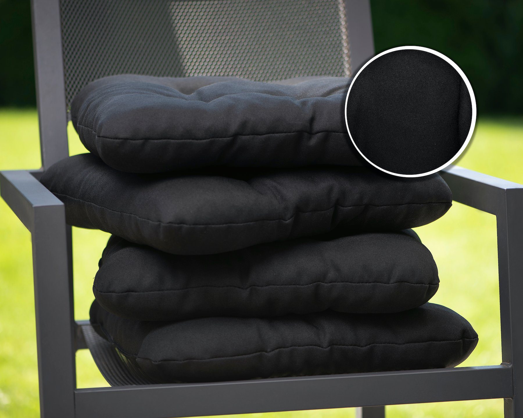 sunnypillow Stuhlkissen 4er Set Stuhlkissen 40x40 cm Bequeme 8cm, Polsterauflage Auflage für Stühle / Bänke