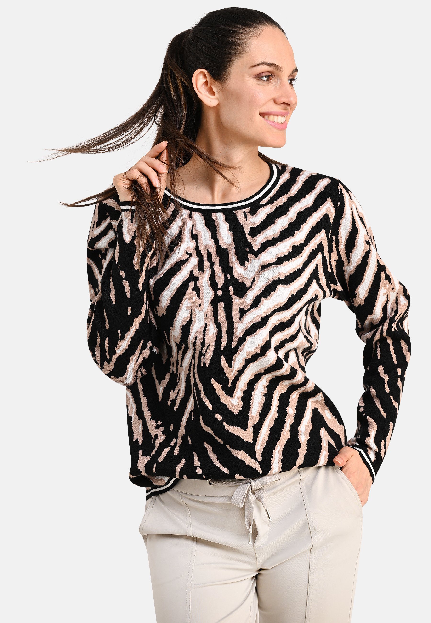 (1-tlg) Pullover - Strickpullover BICALLA 20/black-white Leo