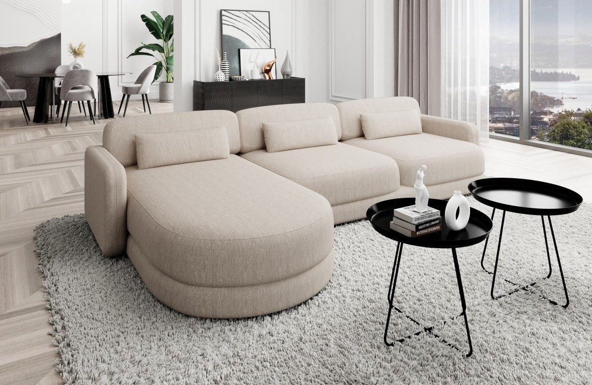 Sofa Dreams Ecksofa Stoff Sofa Eck Couch Polster Stoffsofa Modern Valencia L Form kurz, Loungesofa