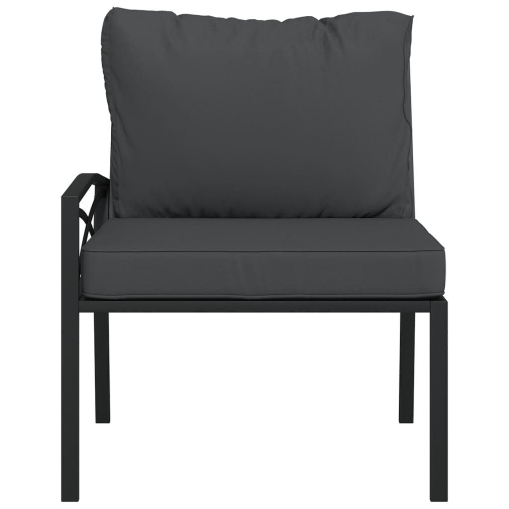 vidaXL Loungesofa Gartenstühle mit Teile 2 Stahl, 2 Stk. Kissen 62x75x79 Grauen cm