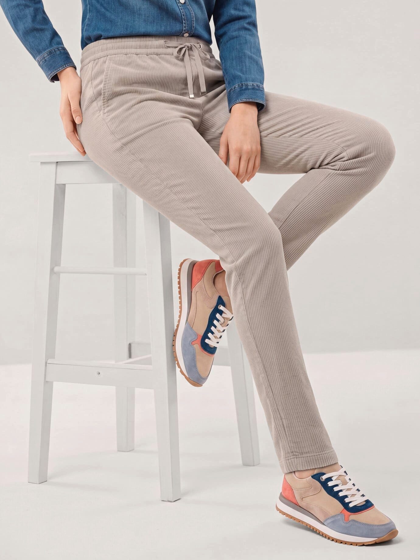 Walbusch Stoffhose Damen Jogpant aus weichem Cord Regular fit, modern, wärmend, Kurzgröße