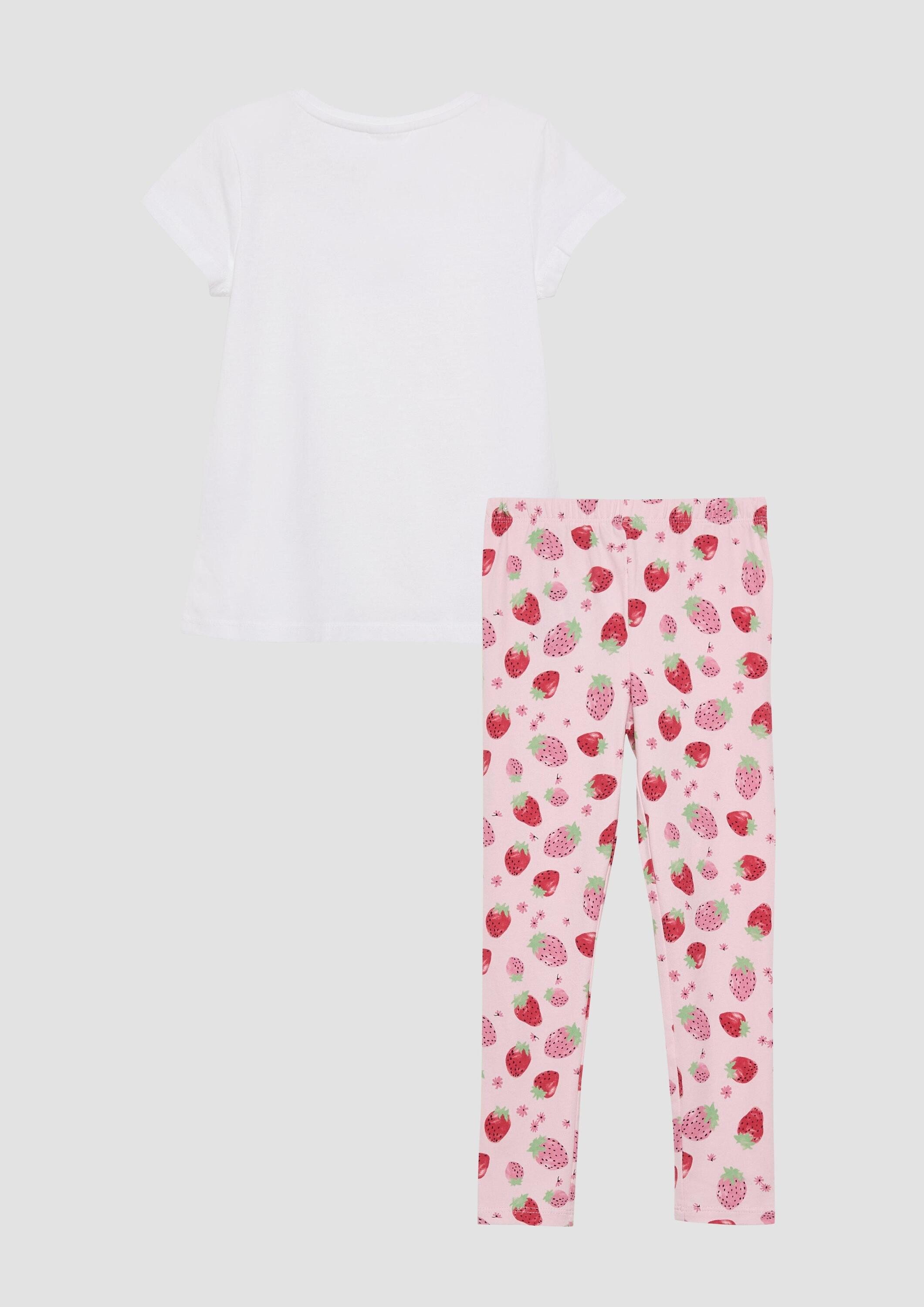 s.Oliver Kurzarmshirt T-Shirt Set aus T-Shirt im A-Shape und Leggings mit All-over-Print