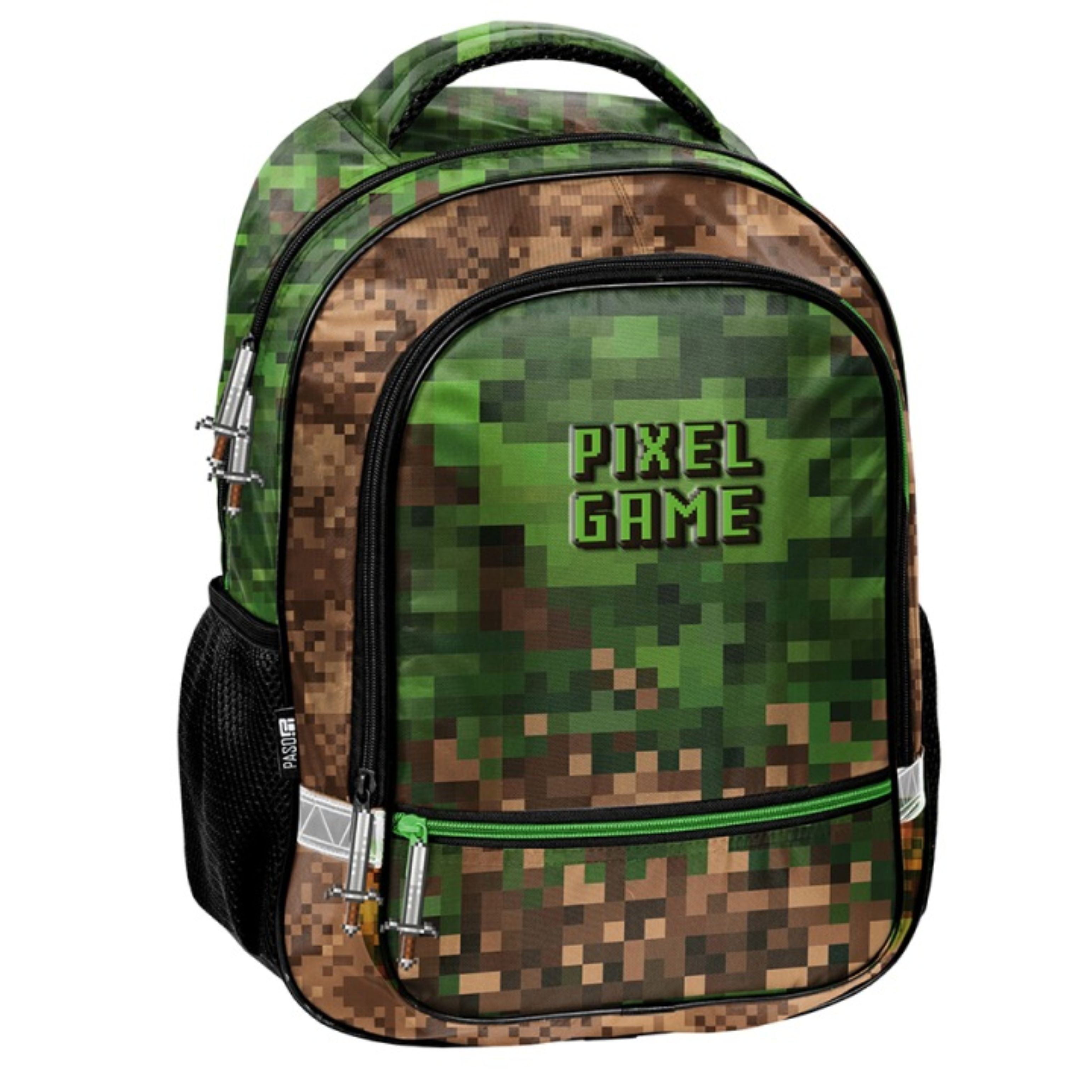 PASO Schulrucksack Paso Minecraft Schulrucksack für Jungen 1-3 Klasse Pixel Gaming (1-tlg)
