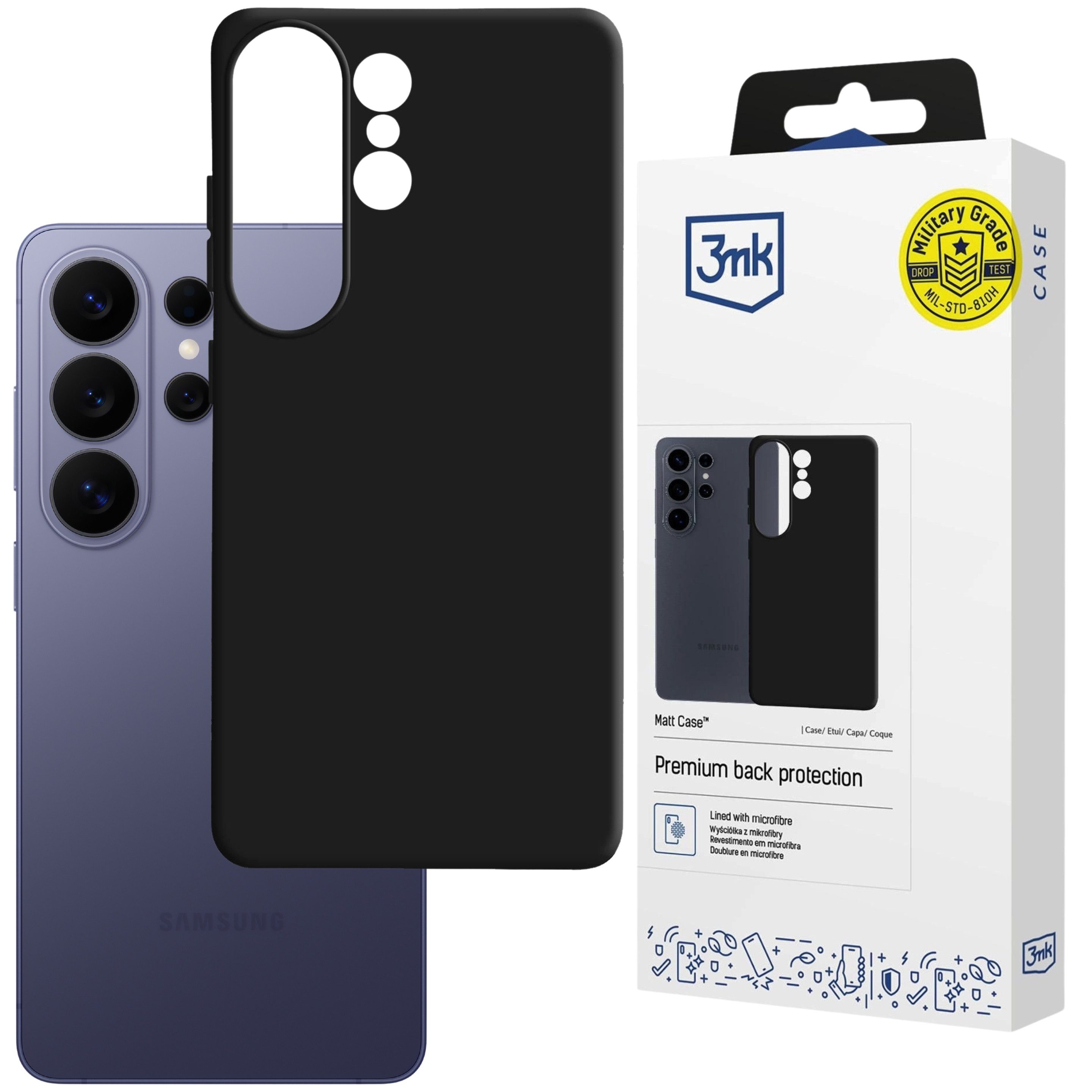3MK Smartphone-Hülle 3mk Matt Case Black – matte Hülle für Samsung Galaxy S26 Ultra