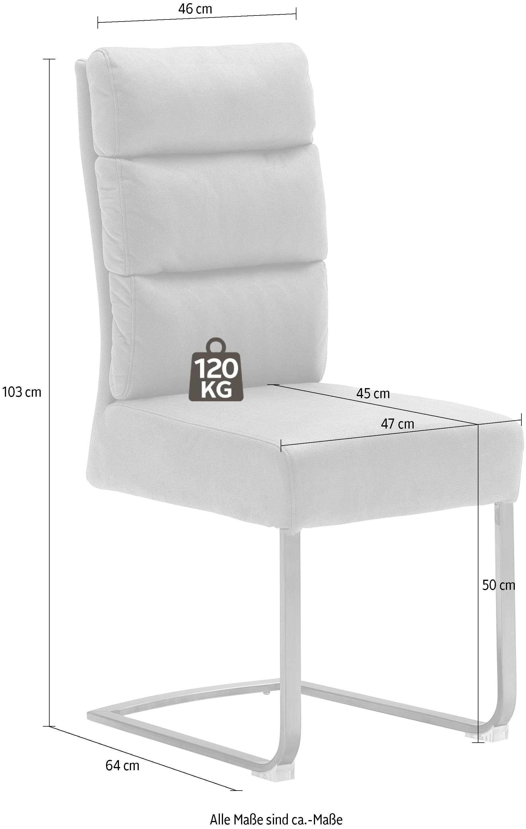 Kg matt St), Stuhl (Set, Cappuccino lackiert Rochester Freischwinger belastbar MCA 2 Schwarz furniture bis | 120 Cappuccino |
