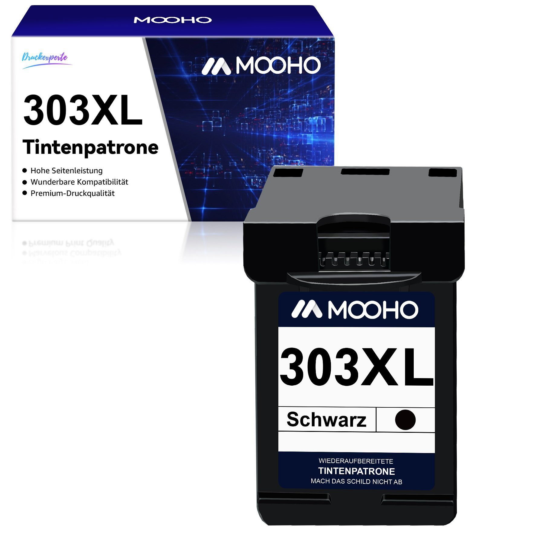 MOOHO für HP 303 XL 303XL Schwarz Envy Photo 7120 7130 6220 Tintenpatrone (1-tlg)