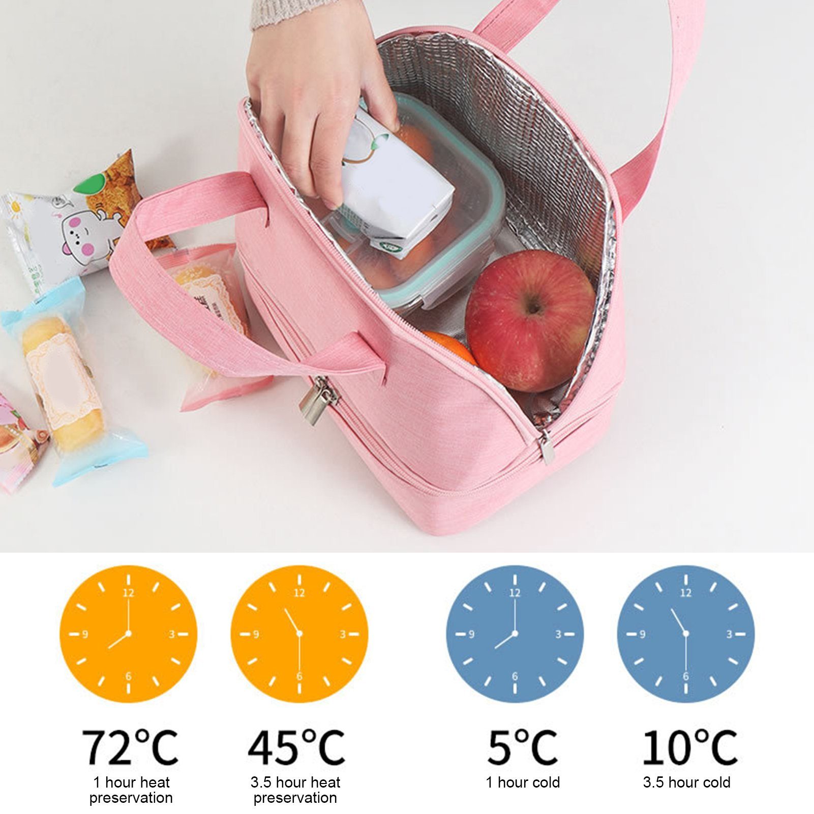 Grau süße Lunchtasche Popubear für Lunchboxen Lunch Auffangbehälter Bag Kühltasche