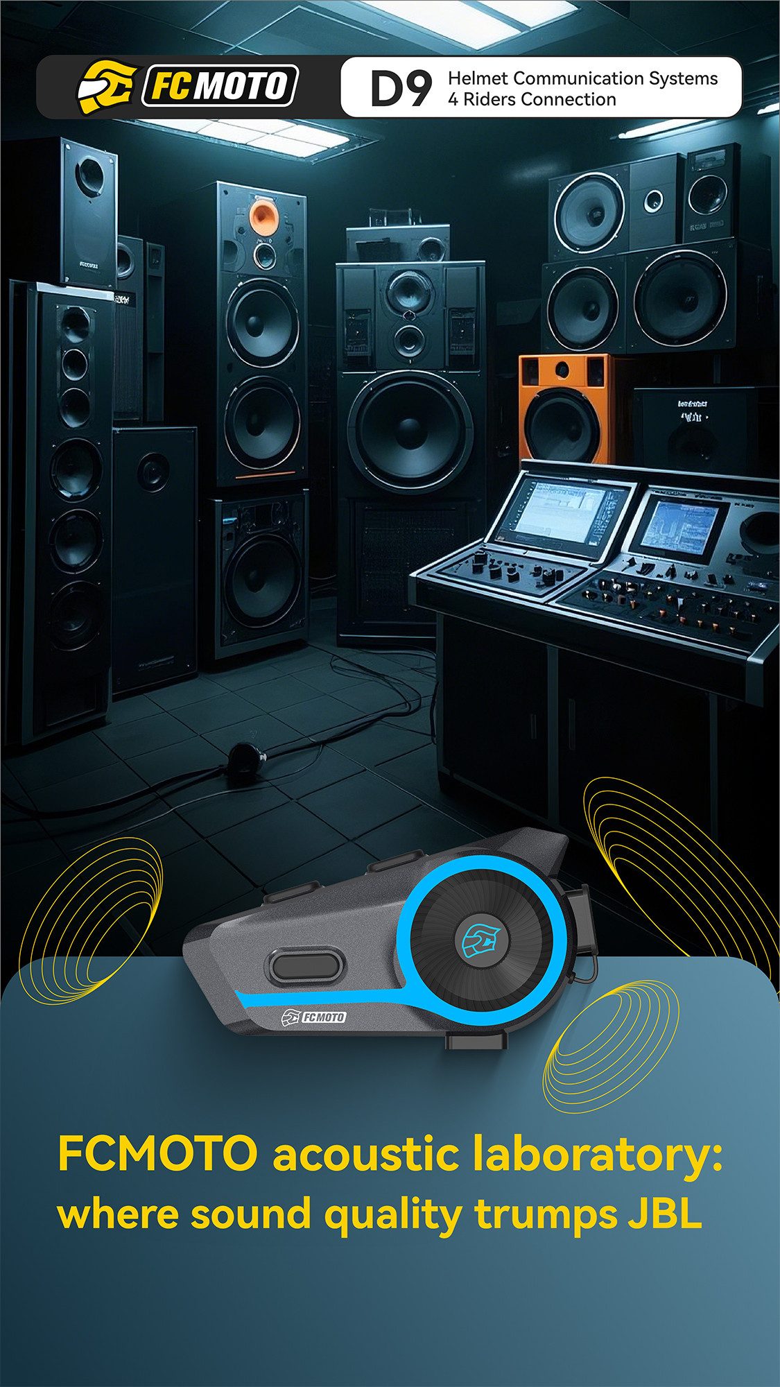 FC-Moto Motorradhelm ASMAX D9 Edition Bluetooth Kommunikationssystem Doppelset, Bluetooth-Intercom