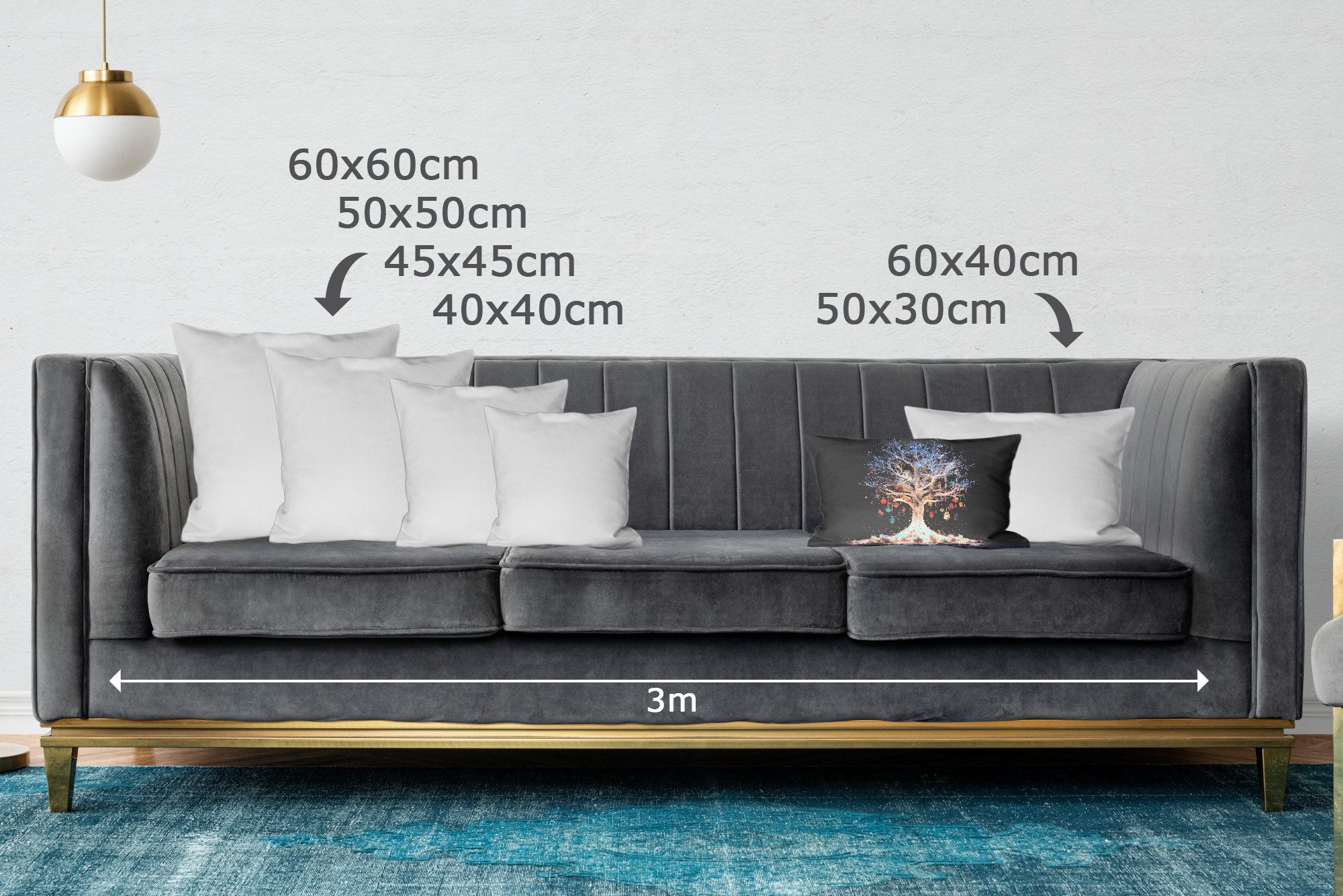 MuchoWow Dekokissen Schneebaum - Lichter - Weiß - Farbenfroh, Dekoration, Z günstig online kaufen