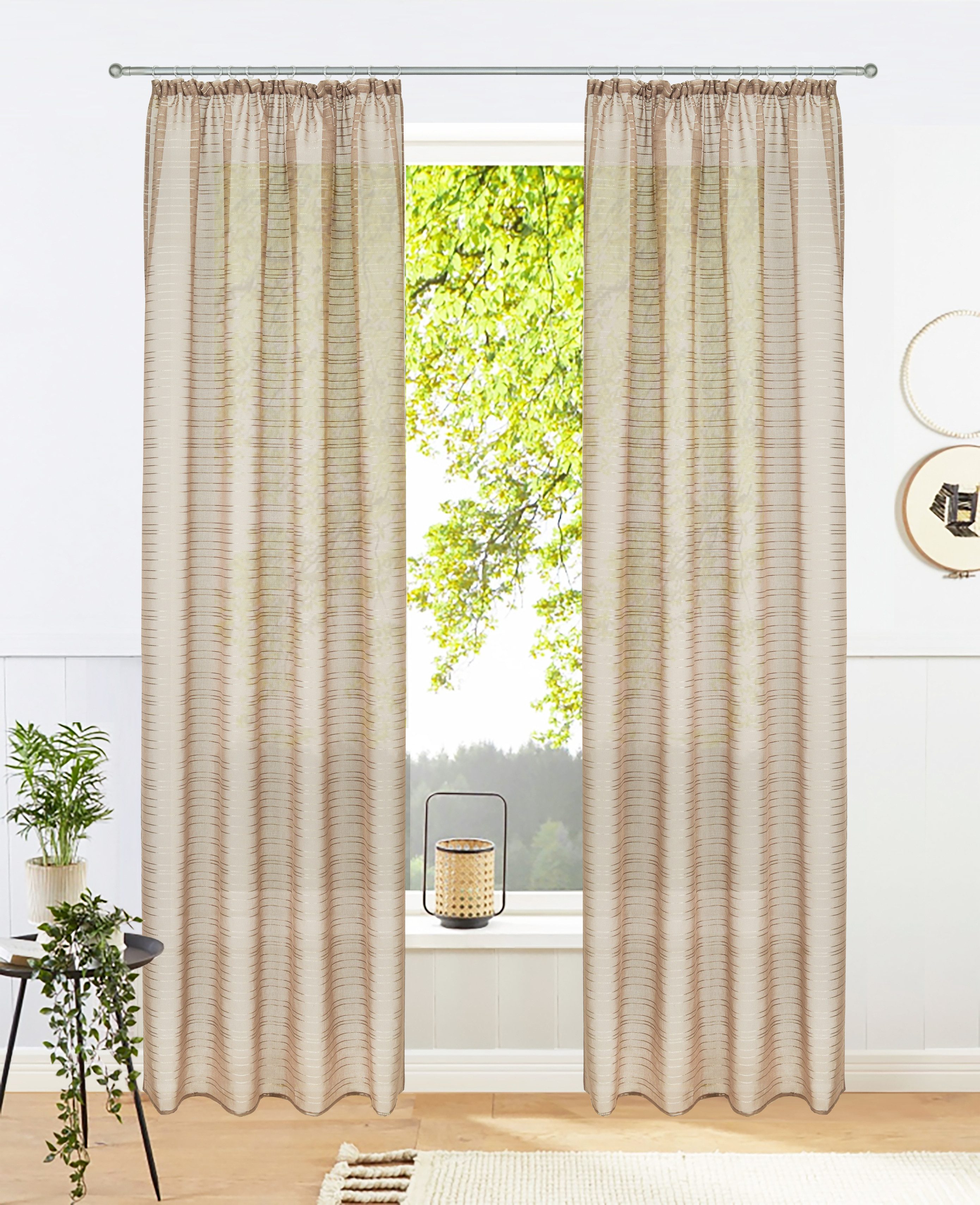 Bruno Banani Gardine Linus, Kräuselband (1 günstig online kaufen