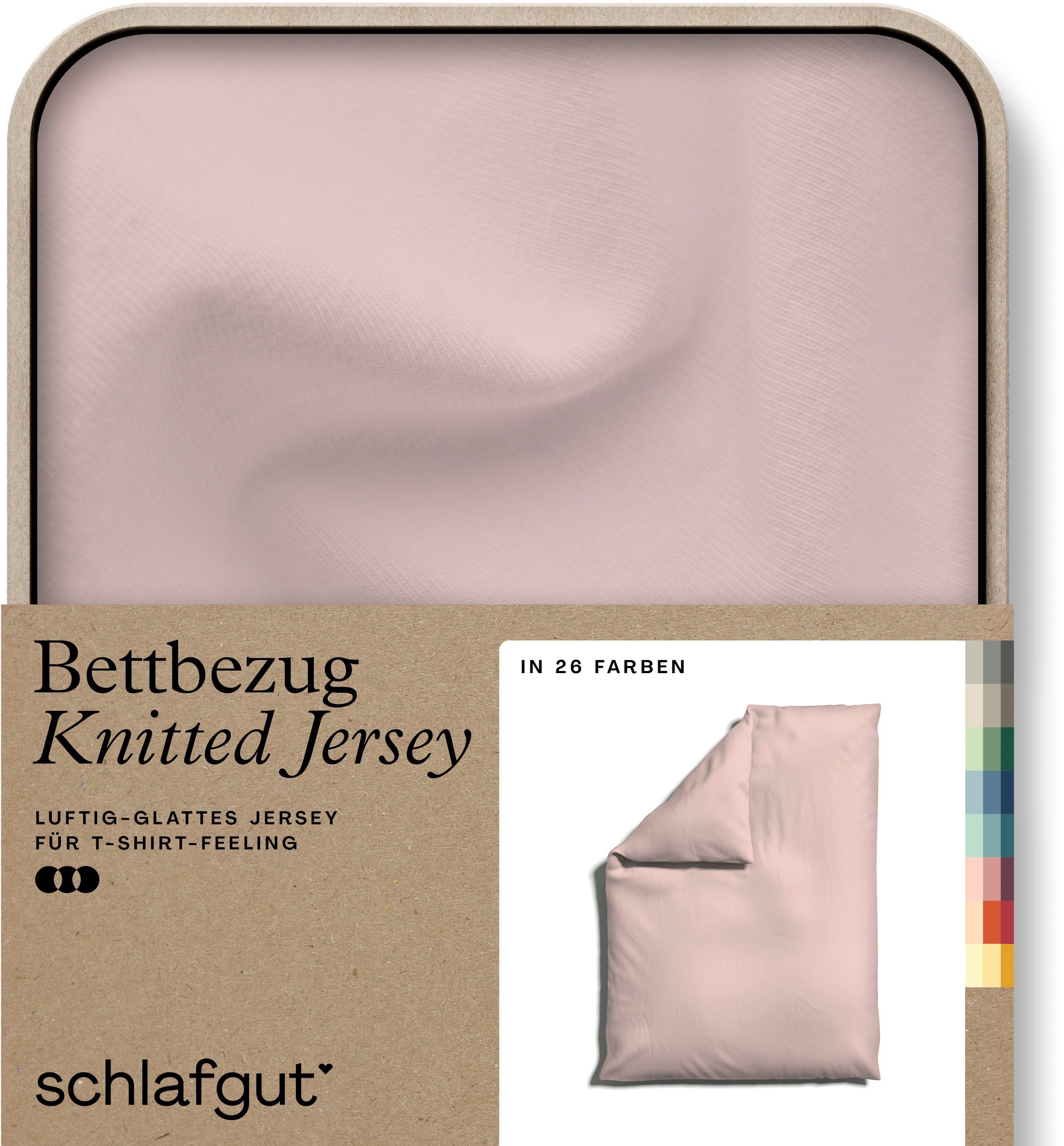 Schlafgut Bettbezug Premium Bettbezug Knitted Jersey (1 St), (1 St), Ton-in-Ton Reißverschluss, Bio-Baumwolle mit Elasthan, Uni, OEKO Tex