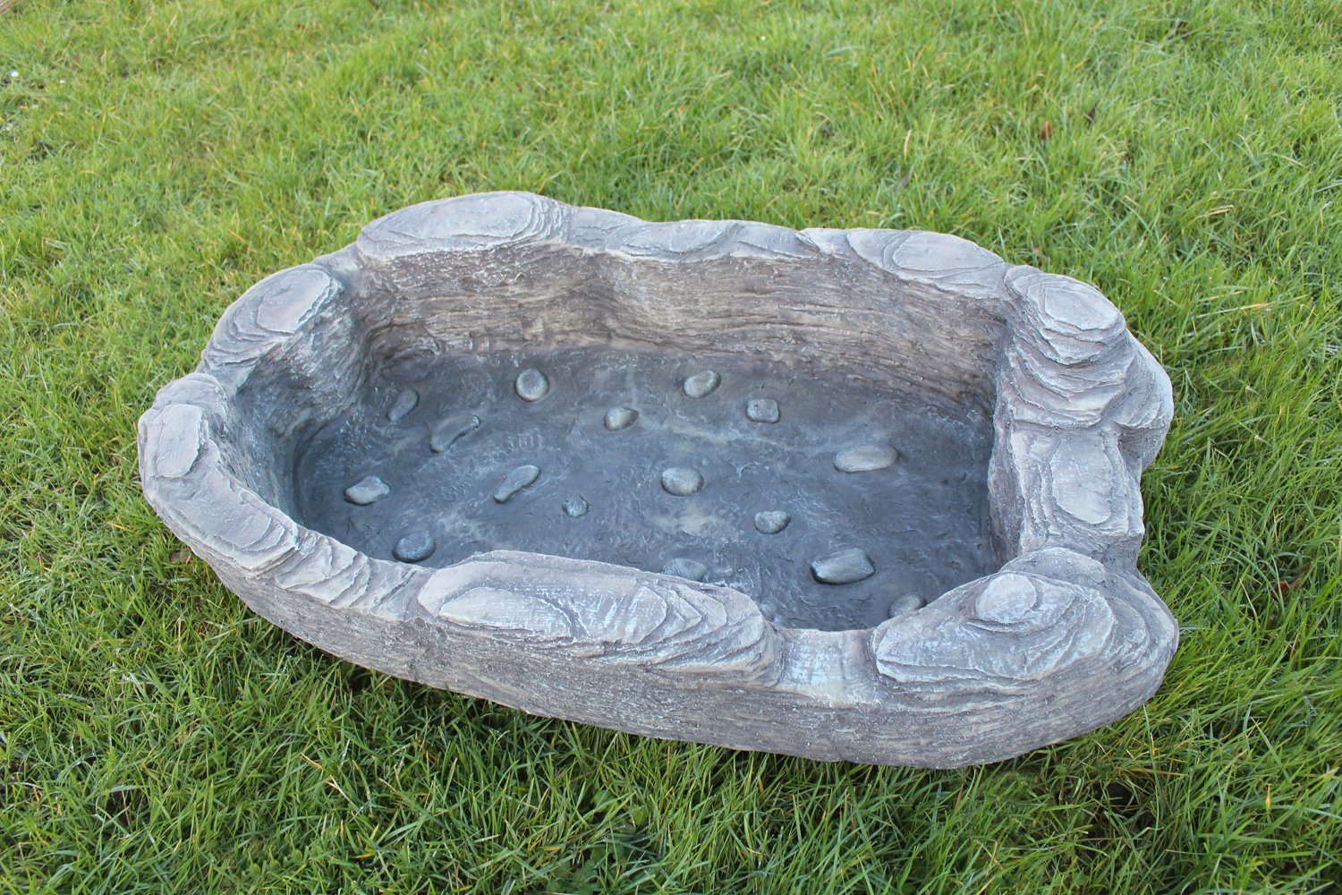 Arnusa Застосуватиteich kleiner Gartenteich Teich Becken in Fels Optik, BxLxH: 54x90x18 cm, 70 l, (1-tlg), Dekobecken Teichschale für Gartendekoration mini Teich 90x54 cm