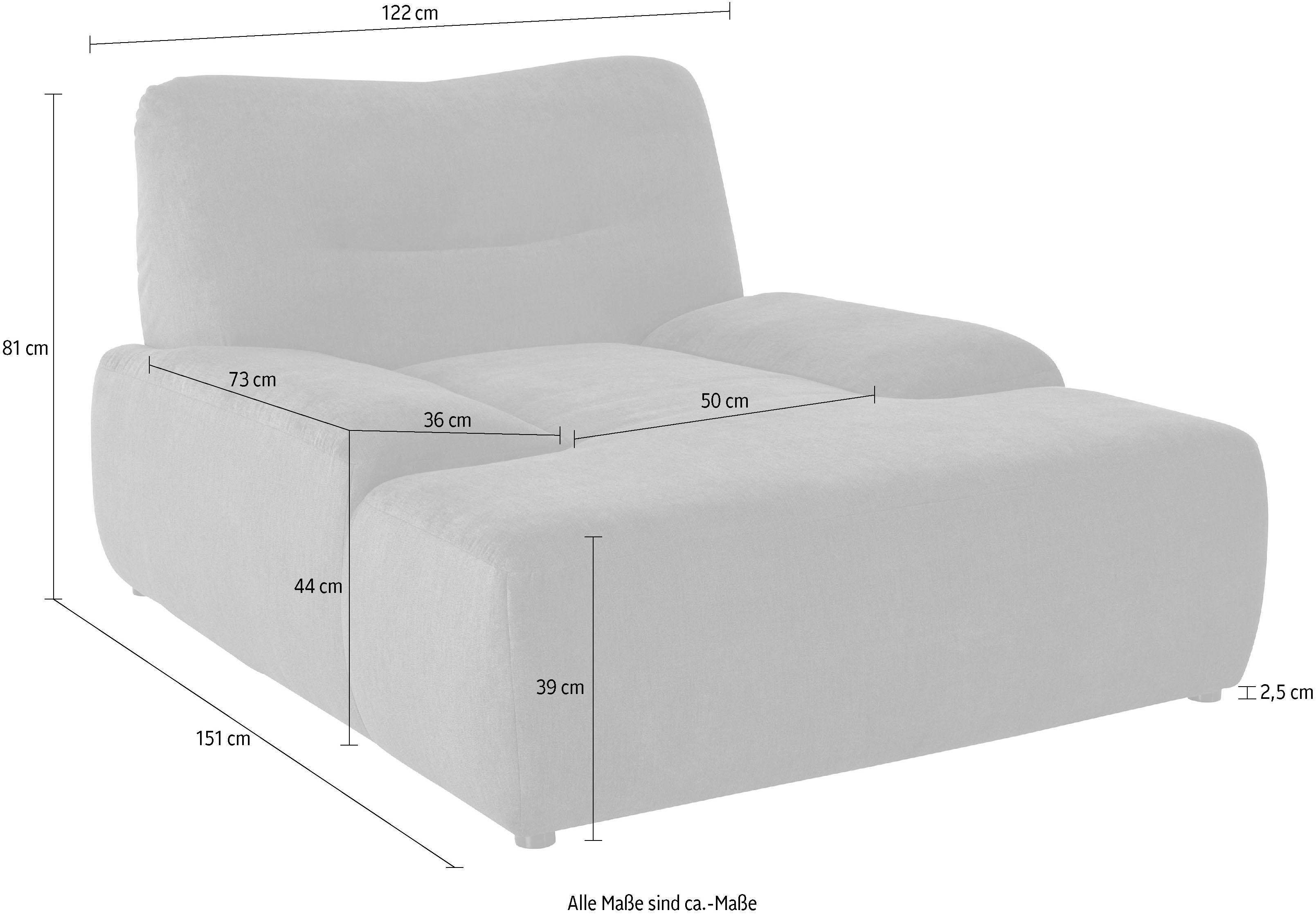 DOMO collection Loveseat Cesena Designsessel zum Kuscheln, komfortabel Relaxen, Breite 122cm, bequem und stylish, frei im Raum stellbar