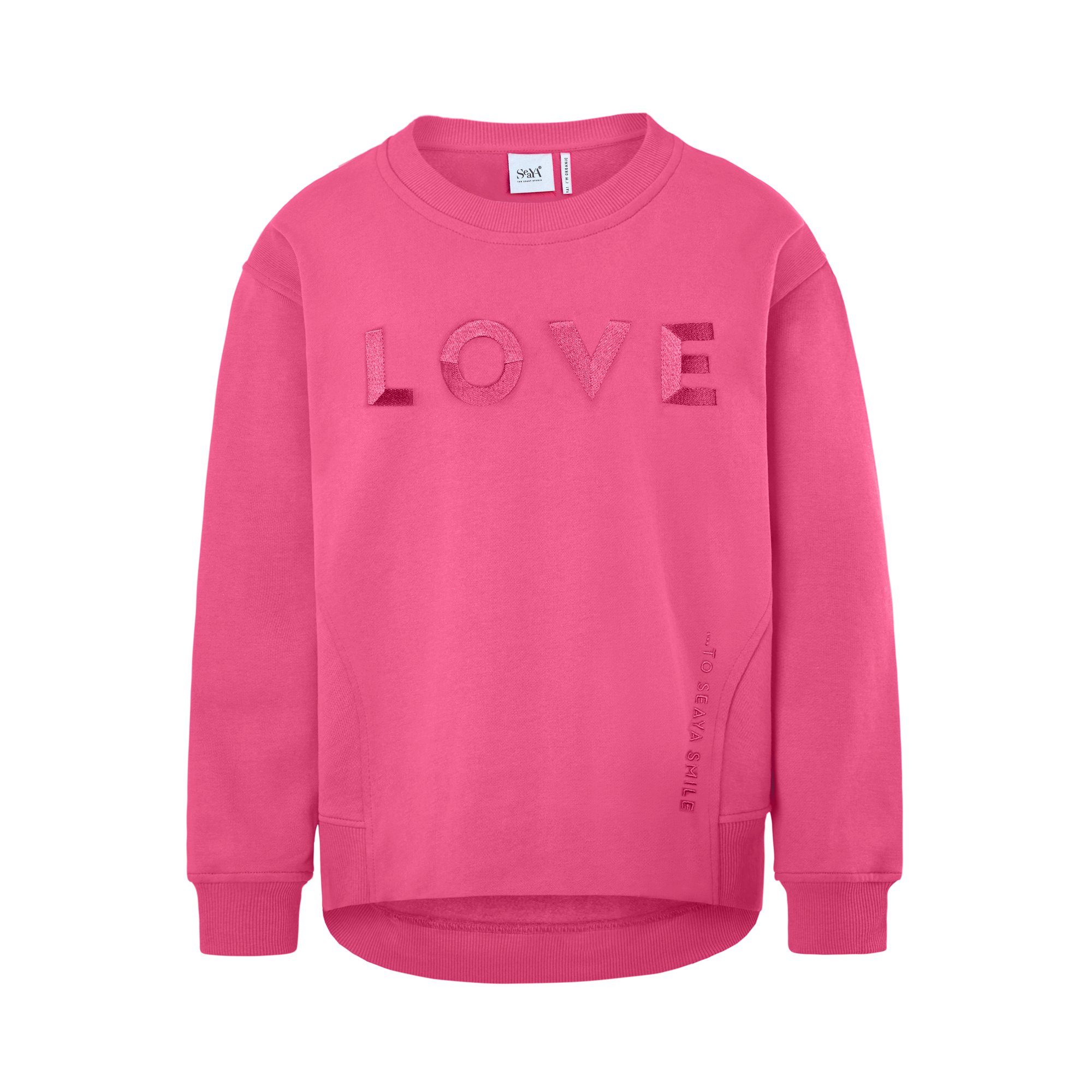 Biobaumwolle pink Sweathose Pink SeaYA Blinky Stickerei Sweatshirt