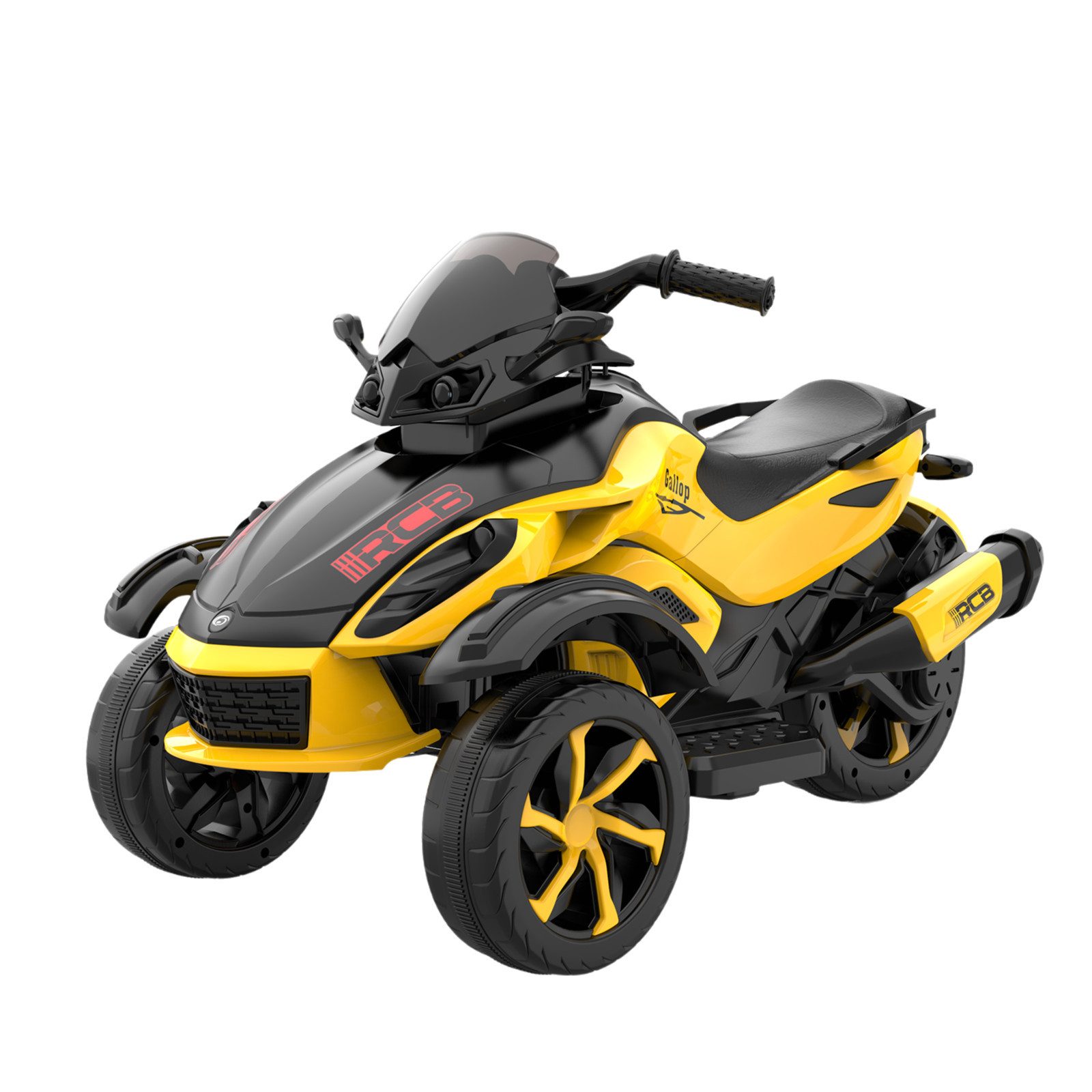 RCB TECH Elektro-Kindermotorrad RM2, 7-Zoll Elektrisches Dreirad für Kinder,4 km/h,3–8 Jahre,Bluetooth, Belastbarkeit 30 kg, mit Front- und Rücklicht, bunte LED an Schutzblechen