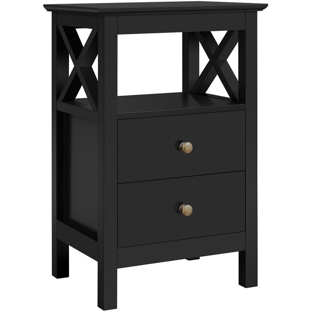 Yaheetech Nachttisch 40 x 30 x 60 cm (1-St), mit 2 Schubladen & 1 Ablagefach, Beistelltisch für Boxspringbett
