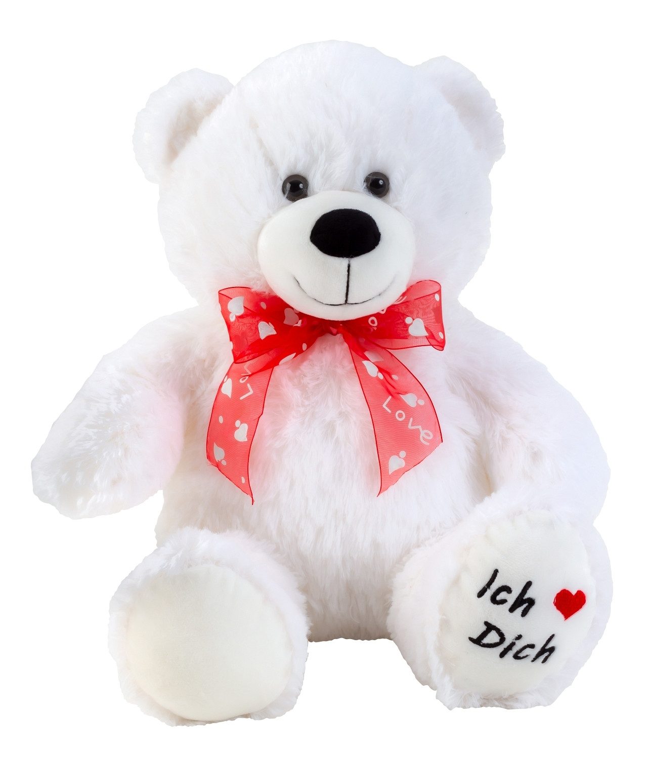 LB H&F Lilienburg Dekofigur Dekofigur Plüschfigur Geschenk Männer Freundin BÄR XL WEISS 50 cm (Herzform Freundin Freund Mann Frau Hochzeitsgeschenk Hochzeit Mama Mutter Verliebte Beste Geschenkidee Valentinstaggeschenk Valentinsgeschenk verliebt Paar Part