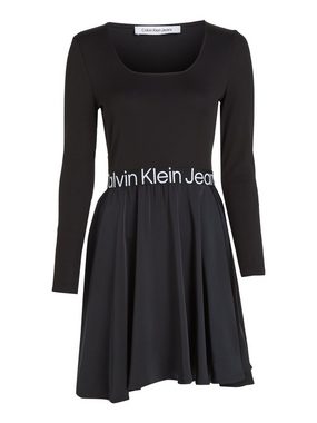 Calvin Klein Jeans Blusenkleid LOGO ELASTIC LS DRESS
