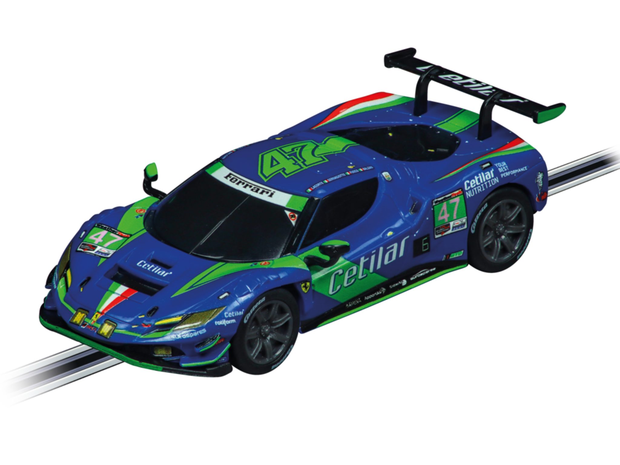 Rennbahn-Auto Carrera 20064243 GO 1:43 Auto Ferrari 296 GT3 "Cetilar Racing, No.47"